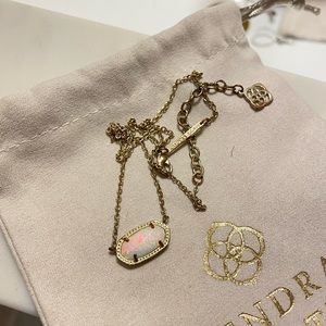 Kendra Scott necklace, opal stone with gold chain,